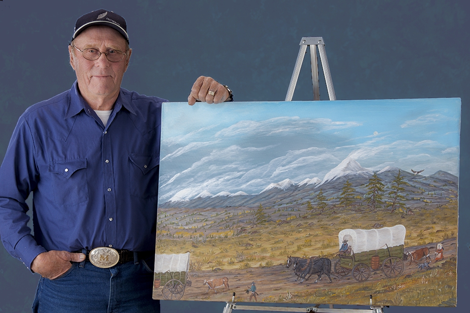 Richard Martinson with Going Around The Wind River Range painting